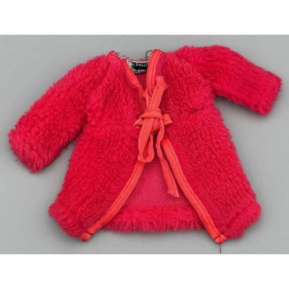 Vintage Mattel Barbie Doll Soft Red Robe Clothing TAG 1970s